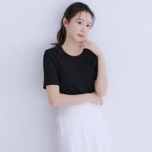 [로엠]라운드넥 골지 티셔츠(2colors)_RMHWE24R02
