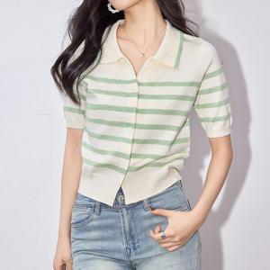 [카라]KARRA 민트라인반팔가디건_A5M0085