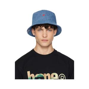 BAPE 버킷햇 블루 로고 자수 데님 버킷햇 242546M140005