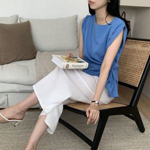 [카라]KARRA 트위스트캡슬리브블라우스_A5M0448