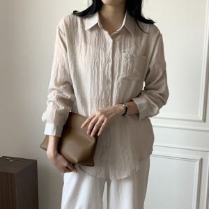 [카라]KARRA 롤업루즈핏시스루셔츠_A5M0435
