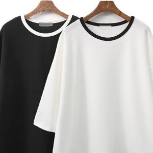 [시드마켓]하이더블배색트임반팔티 407G847S 빅사이즈 여성 504