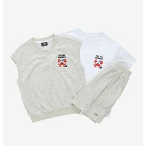 뉴발란스 KIDS 와플 베스트 3psc 반팔 셋업 B1 NK9YF2901U 33 84