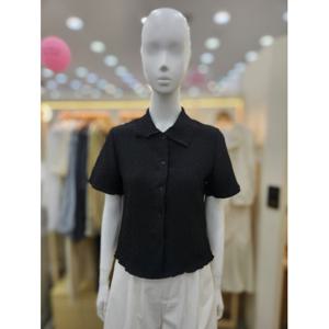 [플라스틱아일랜드]크롭 자수 셔츠 블라우스 PQ2WB562