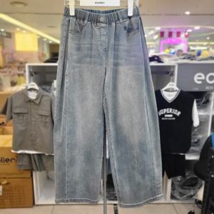 [에꼴리에] 사이즈핀턱 와이드블루진 25qt283