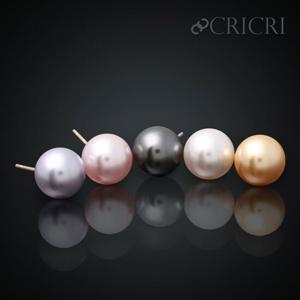 [CRICRI] 14K 진주 금 귀걸이 8mm 스와로브스키 크리스탈 제작