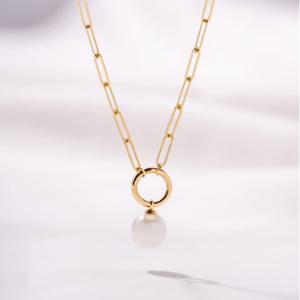 [GB] 링크 진주 클립체인 14k GOLD 목걸이 LNN23193G