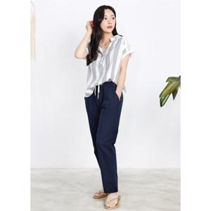 여자 린넨 밴딩 슬랙스 밴딩팬츠 팬츠DJW-PTS-SDON18461-네이비