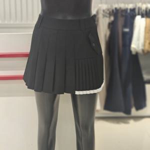 [파사디]변형 주름 스커트 P24MSK572MBK