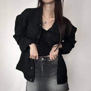 [짝꿍닷컴]2컬러 여성 루즈핏 데일리 간절기 데님 자켓 IS-DN20