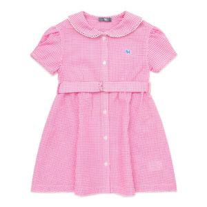 [블루독베이비8] SS25 깅엄체크 미디 드레스 HJ (4531940001) (BLUEDOG BABY 유아 출산 백일 선물 도트 강