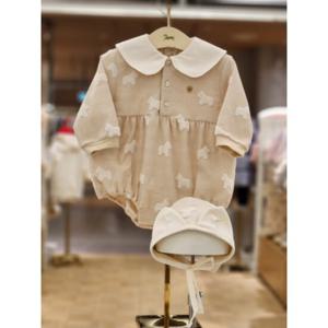 [에뜨와HB]2025년신상품 포넬바디수트SET(L BEIGE)_07S127901 유아우주복 출산 신생 백일선물