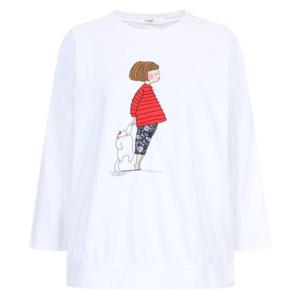 샵앤) 봄신상 여성 라운드넥 뚱냥이 국산 워싱 7부 티셔츠 WG-WSH-20317-화이트
