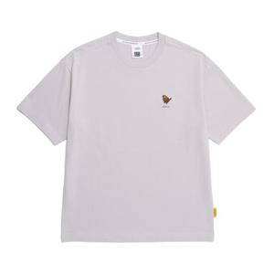 N252UTS930 동물 와펜 세미오버핏 반팔 티셔츠 ICE GREY
