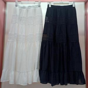 Latium HC06 깔끔한 A라인 플레어 플리츠 허리밴딩 2줄 레이스 캉캉 스커트 치마 T2523sk03