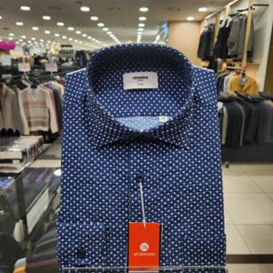[레노마셔츠]올오버 프린트서커 일반핏 ROSSG1080