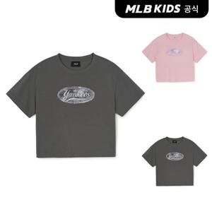 [MLB키즈 공식] 25SS 빈티지 모노그램 여아 크롭 티셔츠 (2color) 7FTSMV153