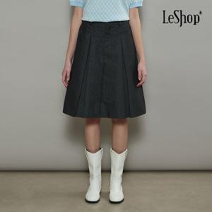 르샵  플리츠 주름 미디 스커트 (BP4SK004A)