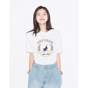 헤지스 여성 24SS 여성 화이트 반팔 스웻셔츠 HSTS4B470WT