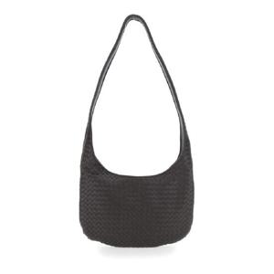 BOTTEGA VENETA 상단 지퍼 잠금 장치와 인트레치아토 모티프가 있는 브라운 가죽 남성용 크로스바디 백 826877V5KD02145