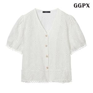 [GGPX]레이스 펀칭 블라우스 (GPBBA017D)