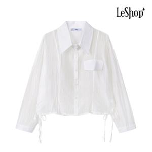 르샵  옆 셔링 묶음 네이처 셔츠 (BP4BL045A)