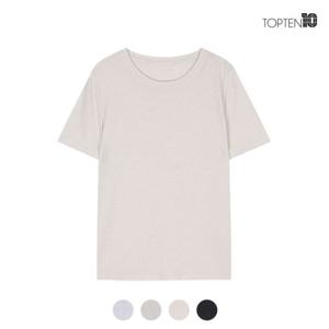 [탑텐][탑텐] 여성 프리미엄 린넨 크루넥 반팔티_MSC2TS2008