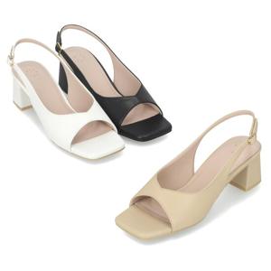 [25SS 신상] 엘칸토 인텐스 여성 브이컷 베이직 미들힐 슬링백 5cm LCWW44I526