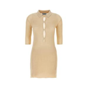 프라다 미디 원피스 23A00SOOO15E4 F0036 BEIGE O TAN