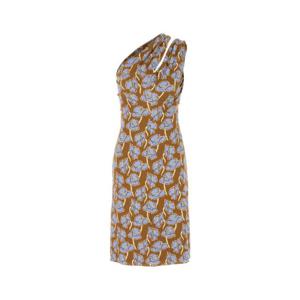VERSACE 프린트 스트레치 크레이프 원숄더 드레스 10197771A13918 5N630