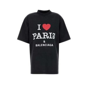 발렌시아가 반팔 티셔츠 764235TRVU91041 Black