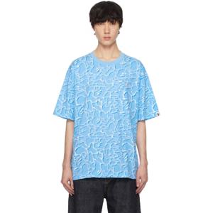 BAPE 티셔츠 블루 ABC 씨 서페이스 카모 루즈 핏 티셔츠 242546M213266