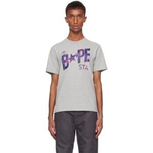 BAPE 티셔츠 그레이 컬러 카모 베이프 스타 로고 티셔츠 241546M213168