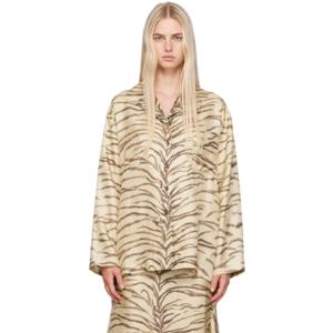 Stella McCartney 셔츠 베이지 타이거 셔츠 242471F109000