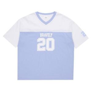 에꼴리에 HC33 5부 오버핏 칼라 블록코어티 24PT459