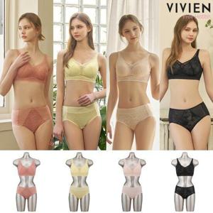 [마지막 80A, 85A] 비비안 로맨틱 블루밍 브라팬티 4세트