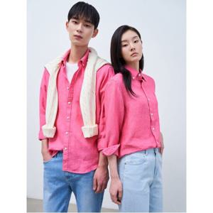 [빈폴멘] 남녀공용 리넨 솔리드 셔츠  핑크 (BC4364C20X)