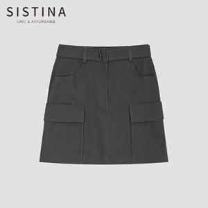 [SISTINA] 인기 벨티드 카고 미니 스커트_AWWSKO21010_DG