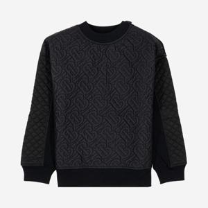국내배송 버버리 키즈 엠보 로고 퀼팅 맨투맨 BLACK 8037457 HLC