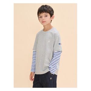 [빈폴키즈]스트라이프 레이어드 티셔츠  그레이(BI4741U063)