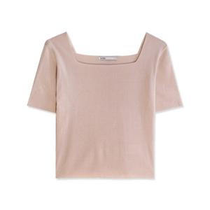 [미쏘]스퀘어넥 스트라이프 반팔 스웨터 (MIWKAB63ST-T)