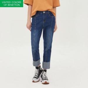 [베네통]절개 롤업 일자 데님팬츠_BADP15341
