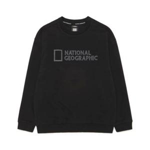 내셔널지오그래픽키즈 K241USW010 남여공용 데일리 베스트아이템 빅로고 기본 맨투맨 블랙
