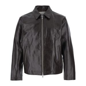 던스트 칼라 디자인 지퍼 클로저 가죽 재킷 UDJU5A106W2 BROWN
