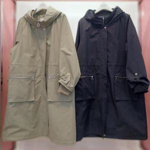 Latium HC06 H라인 허리 밑단 스트링 소매시보리 국내생산 야상사파리 롱집업 점퍼 T2513ct03