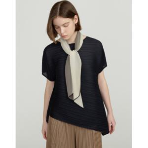 닥스 여성 25SS D-PLEATS스카프 세트 블랙 언발란스 반팔 플리츠 티셔츠 DLTS5BP24BK