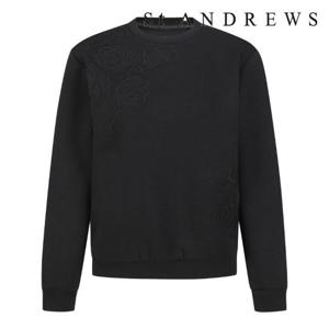 세인트앤드류스  (821E1TR181BK) 여성 플로럴 자수 소프트 스웻셔츠