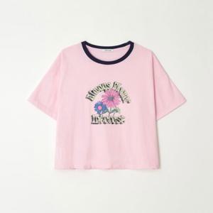 러브앤쇼  플라워 배색 티셔츠 (LCFDPTS27)