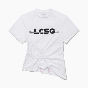 [르꼬끄골프] 여성 스트링 포인트 소재 배색 반팔 티셔츠 (GQ122LRS37)