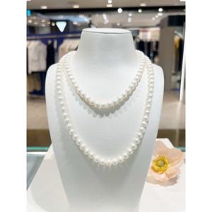 미니골드 14k 6mm 천연 담수진주 투라인 비드 목걸이 NJCM4031